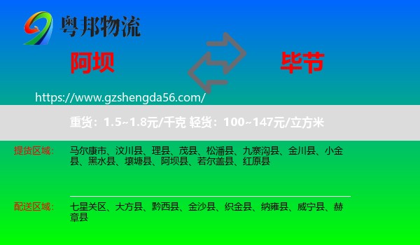 阿坝到毕节物流