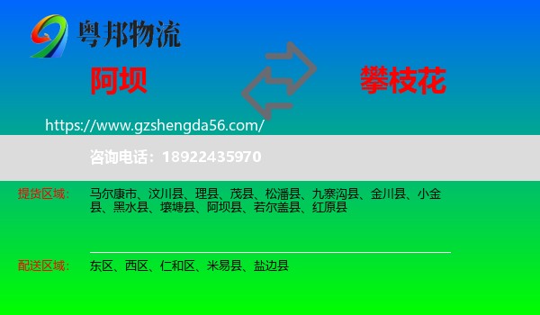 阿坝到攀枝花物流
