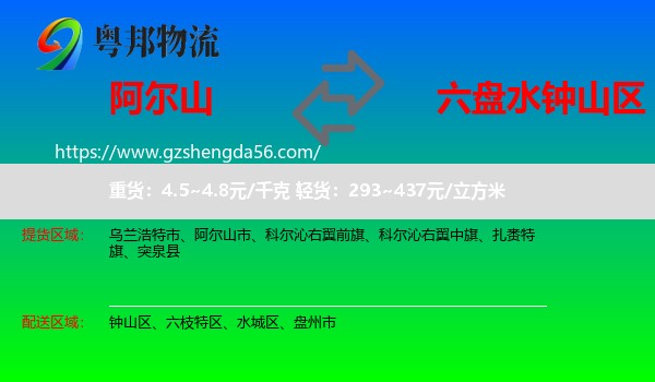阿尔山市到钟山区物流专线