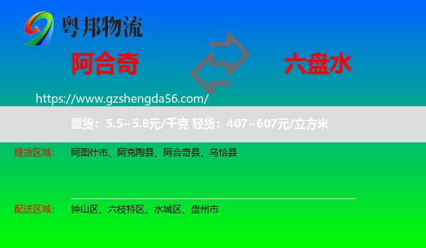 阿合奇县到六盘水物流专线