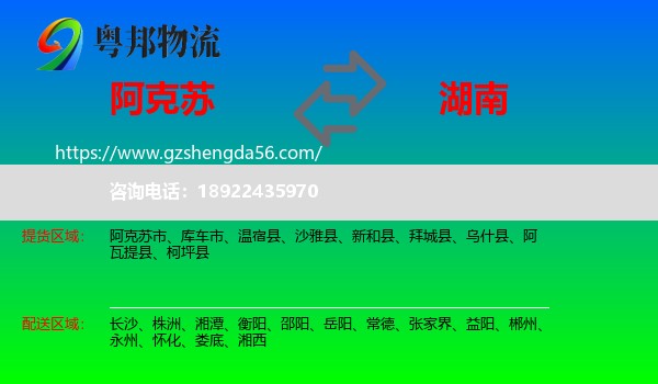 阿克苏到湖南物流专线