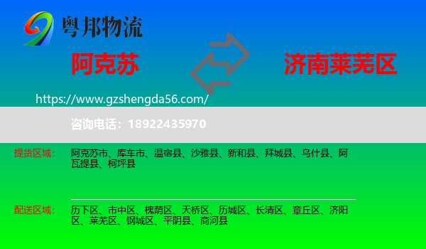 阿克苏到莱芜区物流专线