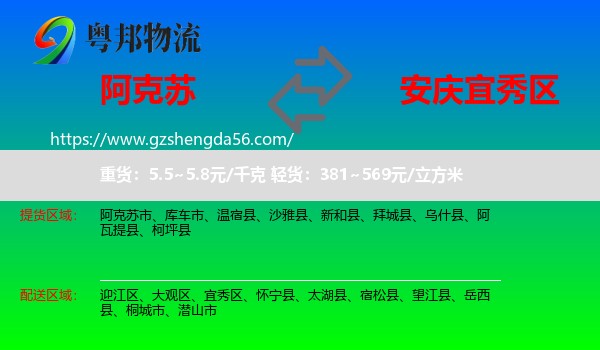 阿克苏到宜秀区物流专线