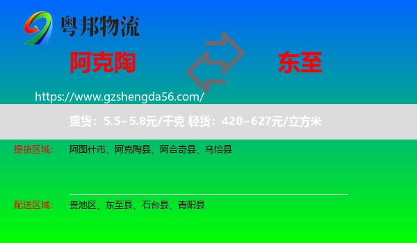阿克陶县到东至县物流专线