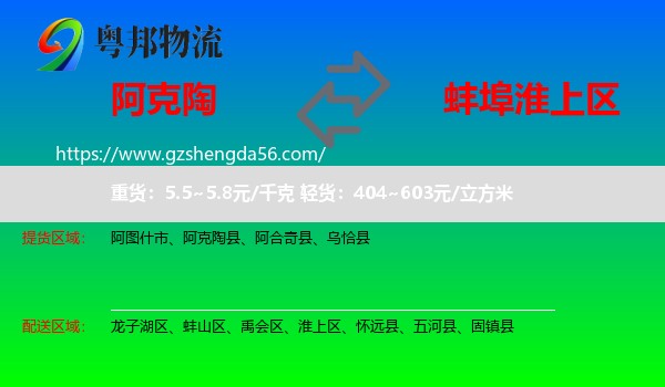 阿克陶县到淮上区物流专线