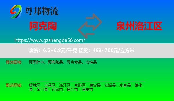 阿克陶县到洛江区物流专线