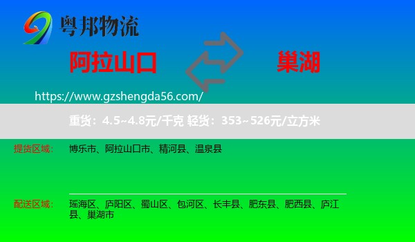 阿拉山口市到巢湖市物流专线