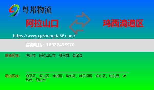 阿拉山口市到滴道区物流专线
