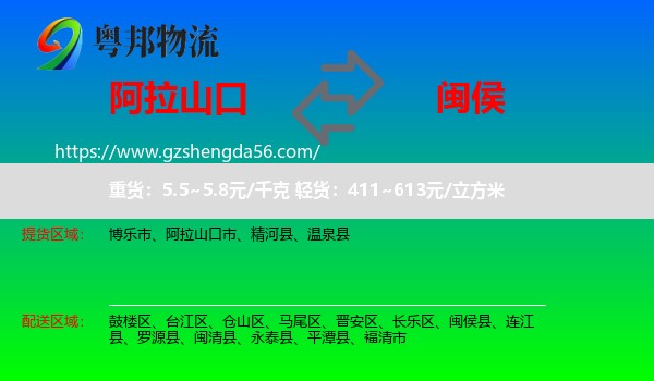 阿拉山口市到闽侯县物流专线