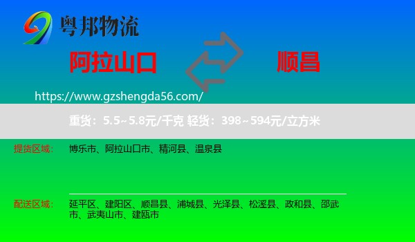 阿拉山口市到顺昌县物流专线