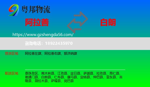 阿拉善盟到白朗县物流专线