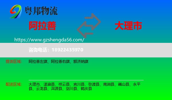 阿拉善盟到大理市物流专线