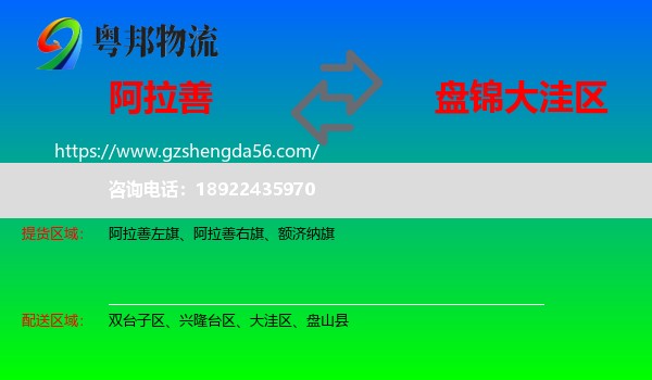 阿拉善盟到大洼区物流专线