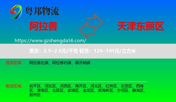 阿拉善盟到东丽区物流