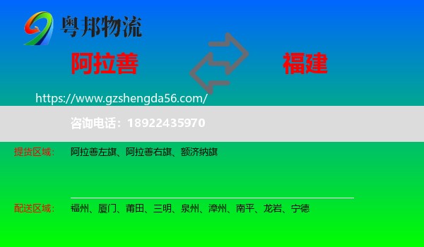 阿拉善盟到福建物流