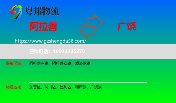阿拉善盟到广饶县物流专线