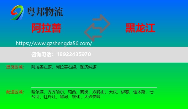 阿拉善盟到黑龙江物流