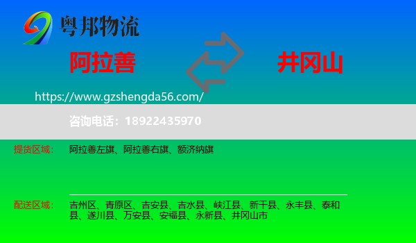 阿拉善盟到井冈山市物流专线