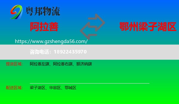 阿拉善盟到梁子湖区物流专线