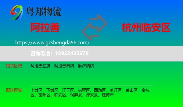 阿拉善盟到临安区物流专线