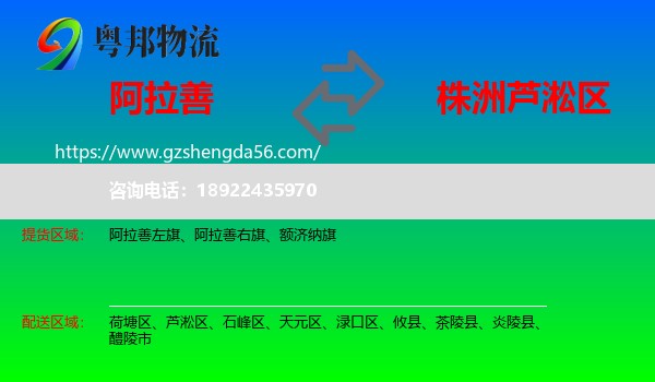 阿拉善盟到芦淞区物流专线