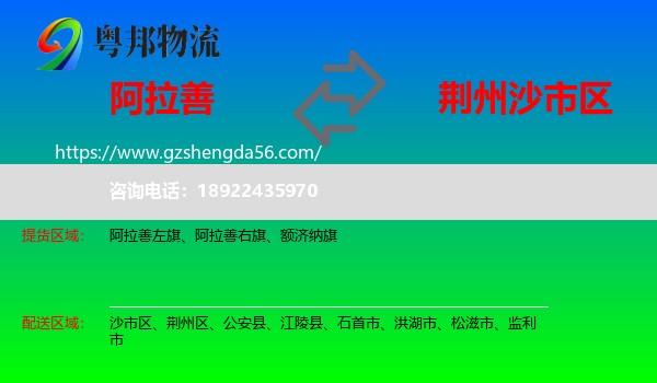 阿拉善盟到沙市区物流专线