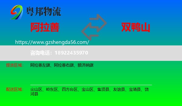 阿拉善盟到双鸭山物流
