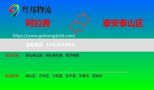 阿拉善盟到泰山区物流专线