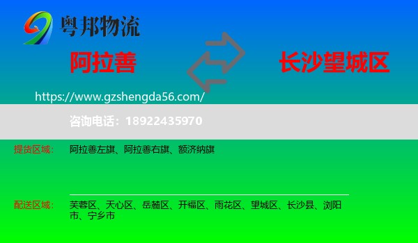 阿拉善盟到望城区物流专线