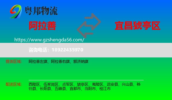 阿拉善盟到猇亭区物流专线