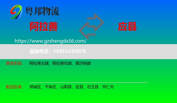 阿拉善盟到应县物流专线