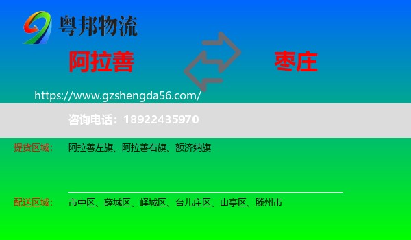阿拉善盟到枣庄物流