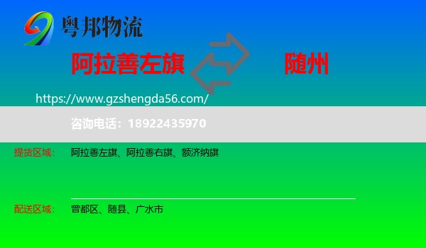 阿拉善左旗到随州物流专线
