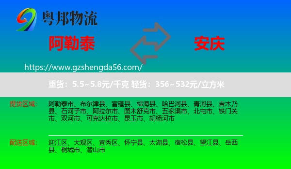 阿勒泰到安庆物流专线