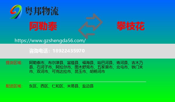 阿勒泰到攀枝花物流专线
