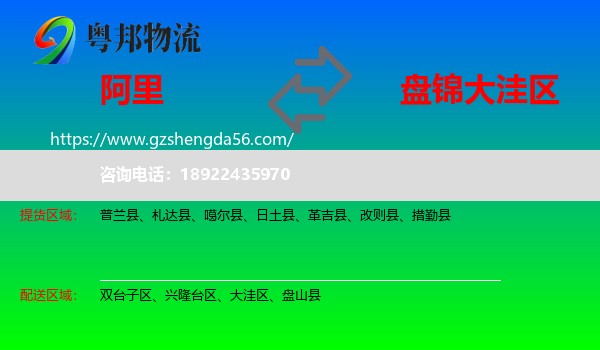 阿里到大洼区物流专线