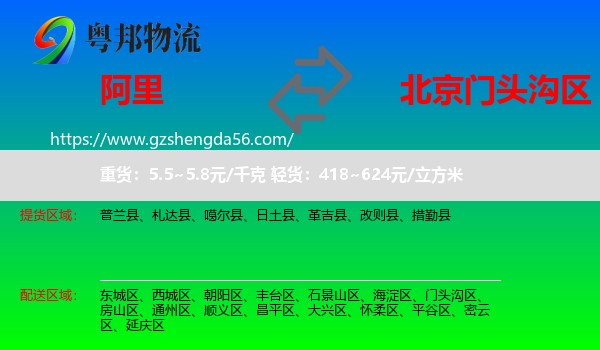 阿里到门头沟区物流专线