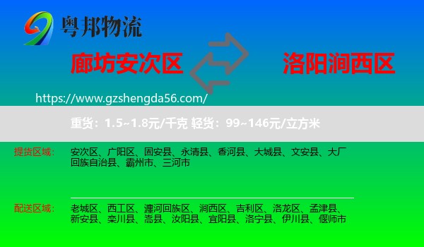 安次区到涧西区物流专线