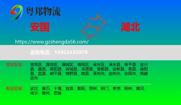 安国市到湖北物流