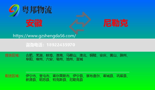 安徽到尼勒克县物流专线