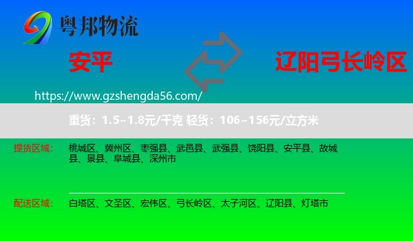 安平县到弓长岭区物流专线