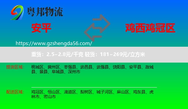 安平县到鸡冠区物流专线