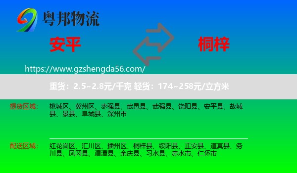 安平县到桐梓县物流专线