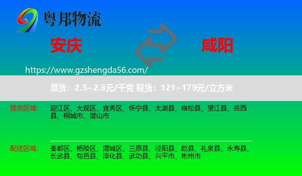 安庆到咸阳物流专线