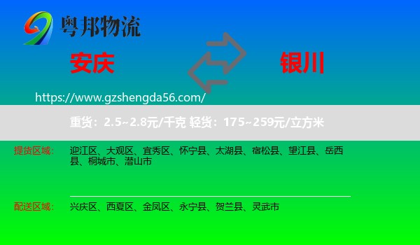 安庆到银川专线