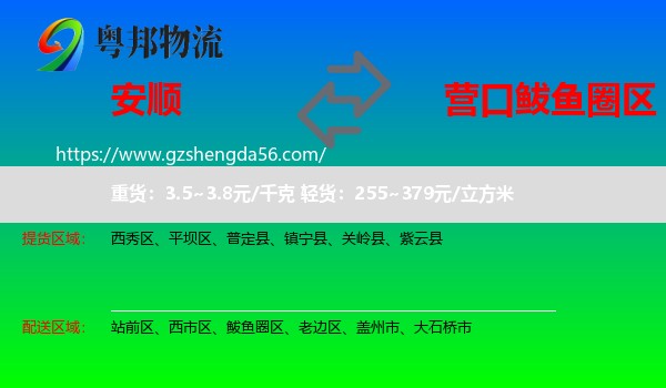 安顺到鲅鱼圈区物流专线