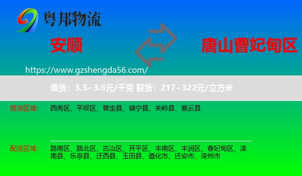 安顺到曹妃甸区物流专线