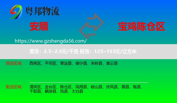 安顺到陈仓区物流专线