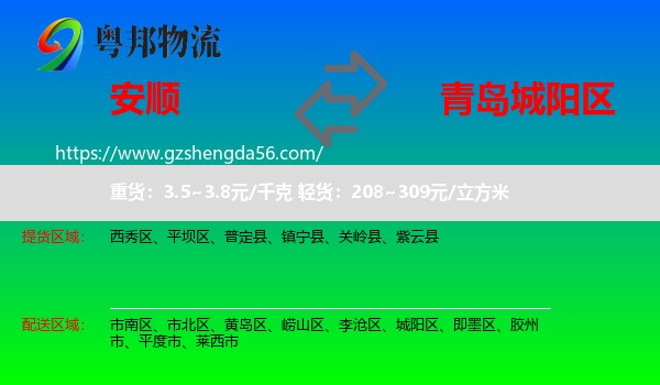 安顺到城阳区物流专线