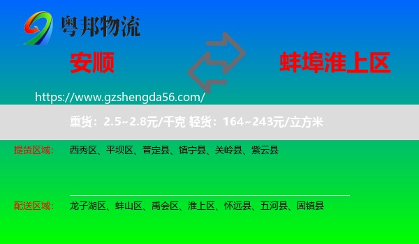安顺到淮上区物流专线